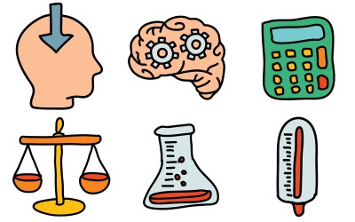 Pacote de ícones de ciência em estilo Doodle