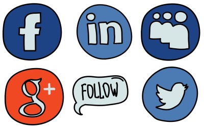 Pacote de ícones de mídia social no estilo Doodle