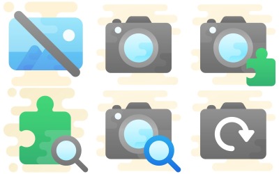 Sevimli Küçük Resim Stilinde Fotoğraf ve Video Simge Paketi