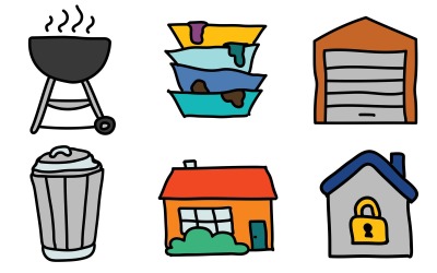 Doodle Stilinde Ev Simge Paketi
