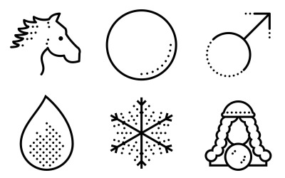 Noktalı Stilde Astroloji Simge Paketi