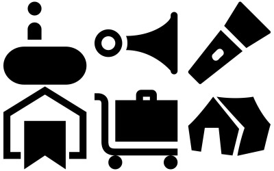 Reise-Icon-Pack im Eiscreme-Stil