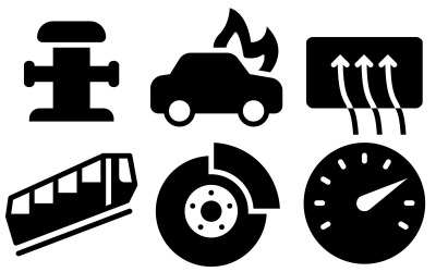Pack d'icônes de transport dans un style rempli iOS