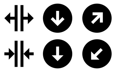 Arrows Icon Pack in materiaal gevulde stijl