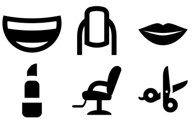Beauty Icon Pack im materialgefüllten Stil