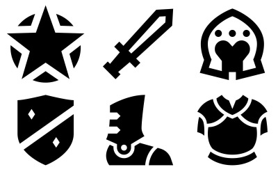 Militair Icon Pack in met materiaal gevulde stijl