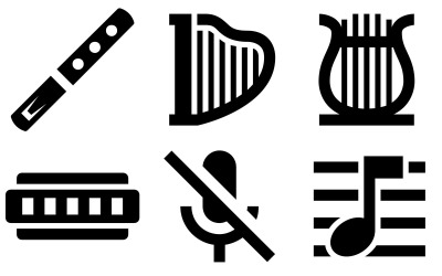 Musik-Icon-Pack im materialgefüllten Stil