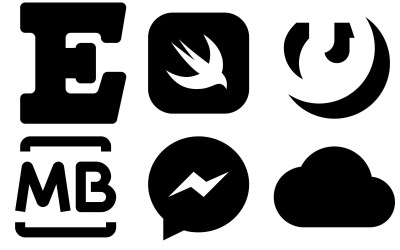 Pack d'icônes de logos dans un style rempli de matériau