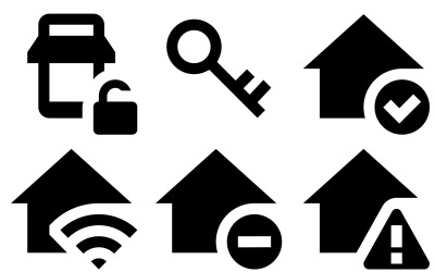 Paquete de iconos de seguridad en estilo relleno de material