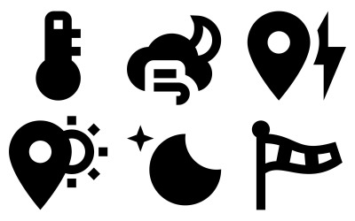 Wettersymbol-Packung im materialgefüllten Stil
