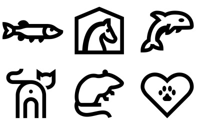 Paquete de iconos de animales en estilo Windows 10