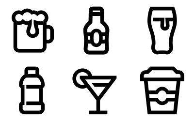 Paquete de iconos de bebidas en estilo Windows 10