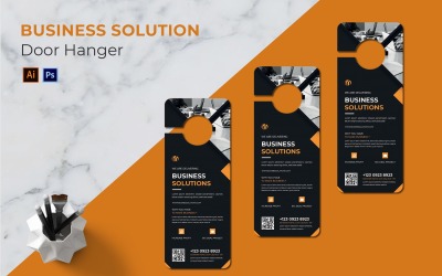 Business Solutions Door Hanger Corporate identity template
