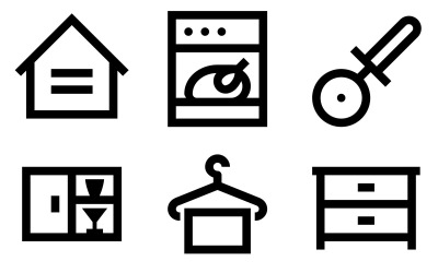 Household Icon Pack in Windows 10-stijl
