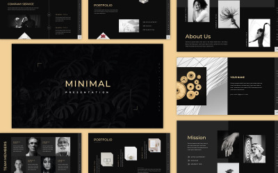 Modèle PowerPoint de présentation minimaliste noire propre