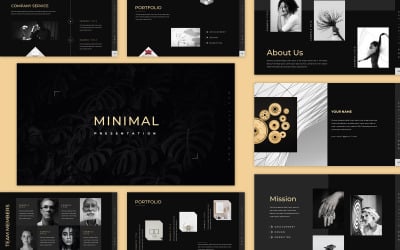 Plantilla de PowerPoint - presentación minimalista negra limpia