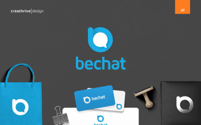 Простой шаблон логотипа BeChat