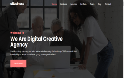 aBusiness - Одностраничное портфолио цифрового агентства и шаблон целевой страницы для корпоративного бизнеса