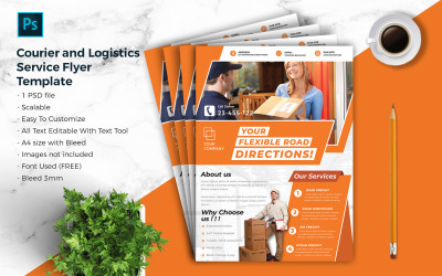 Courier &amp;amp; Logistic Flyer Template vol.07