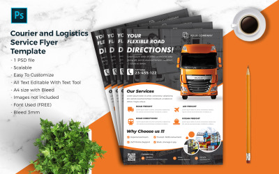 Courier &amp;amp; Logistic Flyer Template vol.08