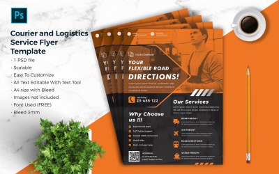 Courier &amp;amp; Logistic Flyer Template vol.09
