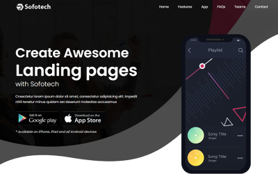 Sofotech - App & Software Landing Page Template