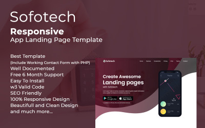 Sofotech - App Landing Page Template