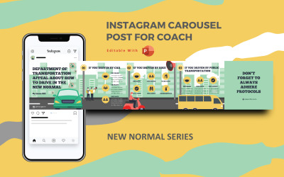Wie man in der neuen Normalität fährt - Instagram Carousel Powerpoint