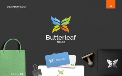 Butterleaf moderní logo šablona