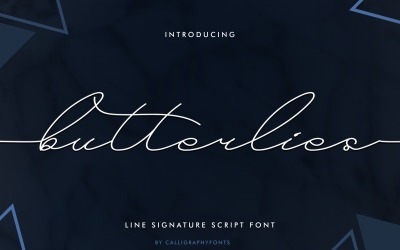 Caratteri di script di scrittura a mano Butterlies