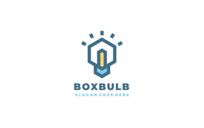 Cube Box Bulb Logo Template