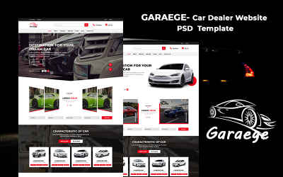 Garaege -Bilhandlarens webbplats PSD-mall