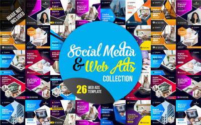 Gönderi ve Web Reklamları Koleksiyonu Sosyal Medya