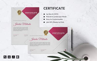 Jericka Melindis - Modèle de certificat