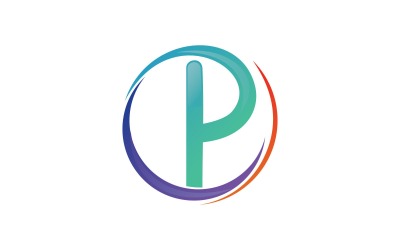Letter P kleurrijke cirkel Logo sjabloon