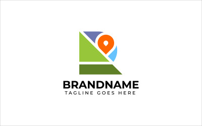 Lettre R combinée avec le modèle de logo d&amp;#39;icône de carte