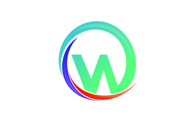 Modèle de logo de cercle coloré lettre W