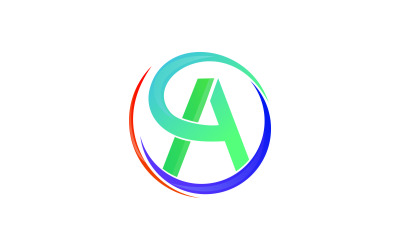 Modelo de logotipo de círculo colorido da letra A
