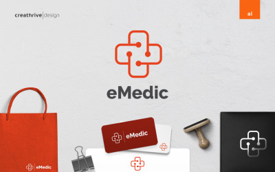 Шаблон логотипа eMedic Health
