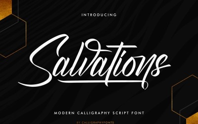 Salvations kaligrafie skriptové písmo