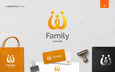 Семейный простой шаблон логотипа