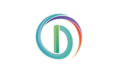 Szablon Logo kolorowe koło litery D