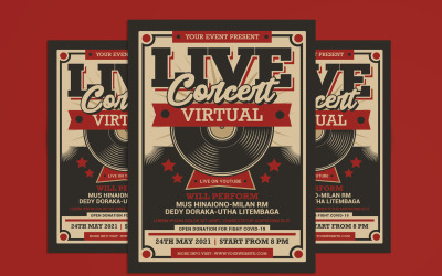 Live Concert Virtual Retro Corporate identity template