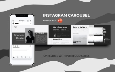 Online Cv Pokračovat Instagram Carousel Šablona sociálních médií Powerpoint