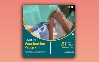 Program očkování proti viru proti virům, sociální média a Facebook, Instagram Post Banner