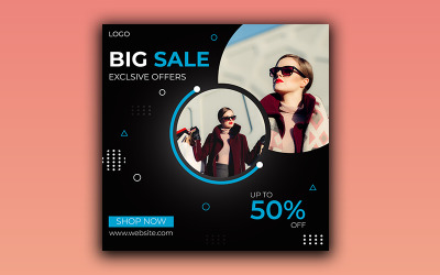 Шаблон сообщения в социальных сетях Super Sale в Instagram