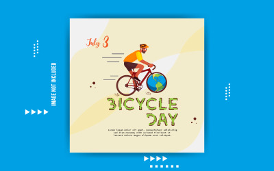 A kerékpár világnapjának szociális média vektor sablonjai