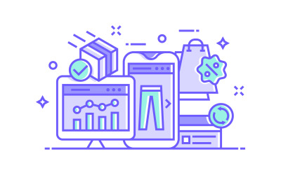 Commerce électronique et achats en ligne - Illustration