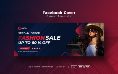 Modello di copertina di Facebook di vendita di moda moderna Social Media
