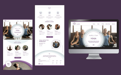 Modello PSD di progettazione della pagina di destinazione di yoga